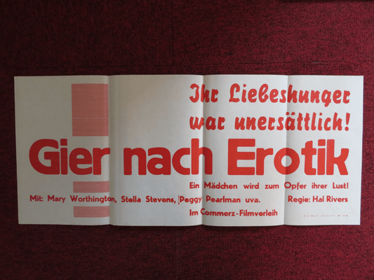 GIER NACH EROTIK GERMAN POSTER MARY WORTHINGTON STELLA STEVENS Rendezvous Cinema Movie posters
