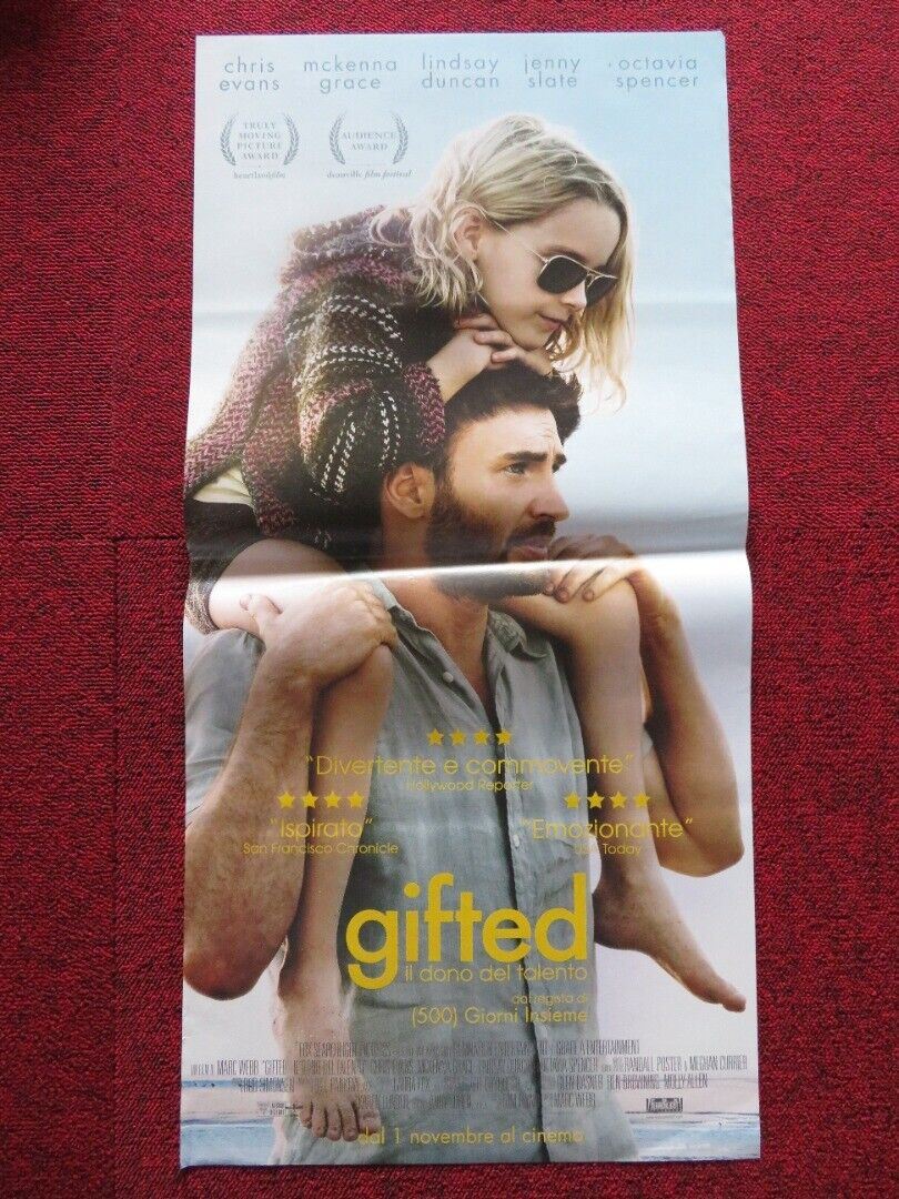 GIFTED ITALIAN LOCANDINA (27"x13") POSTER CHRIS EVANS MCKENNA GRACE 2017 - Rendezvous Cinema