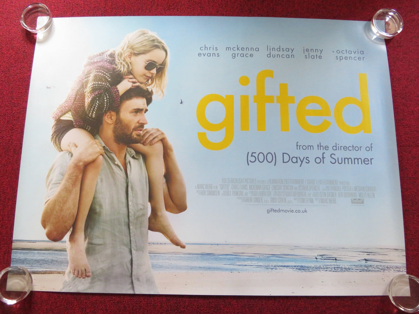 GIFTED UK QUAD ROLLED POSTER CHRIS EVANS MCKENNA GRACE 2017 Rendezvous Cinema Movie posters