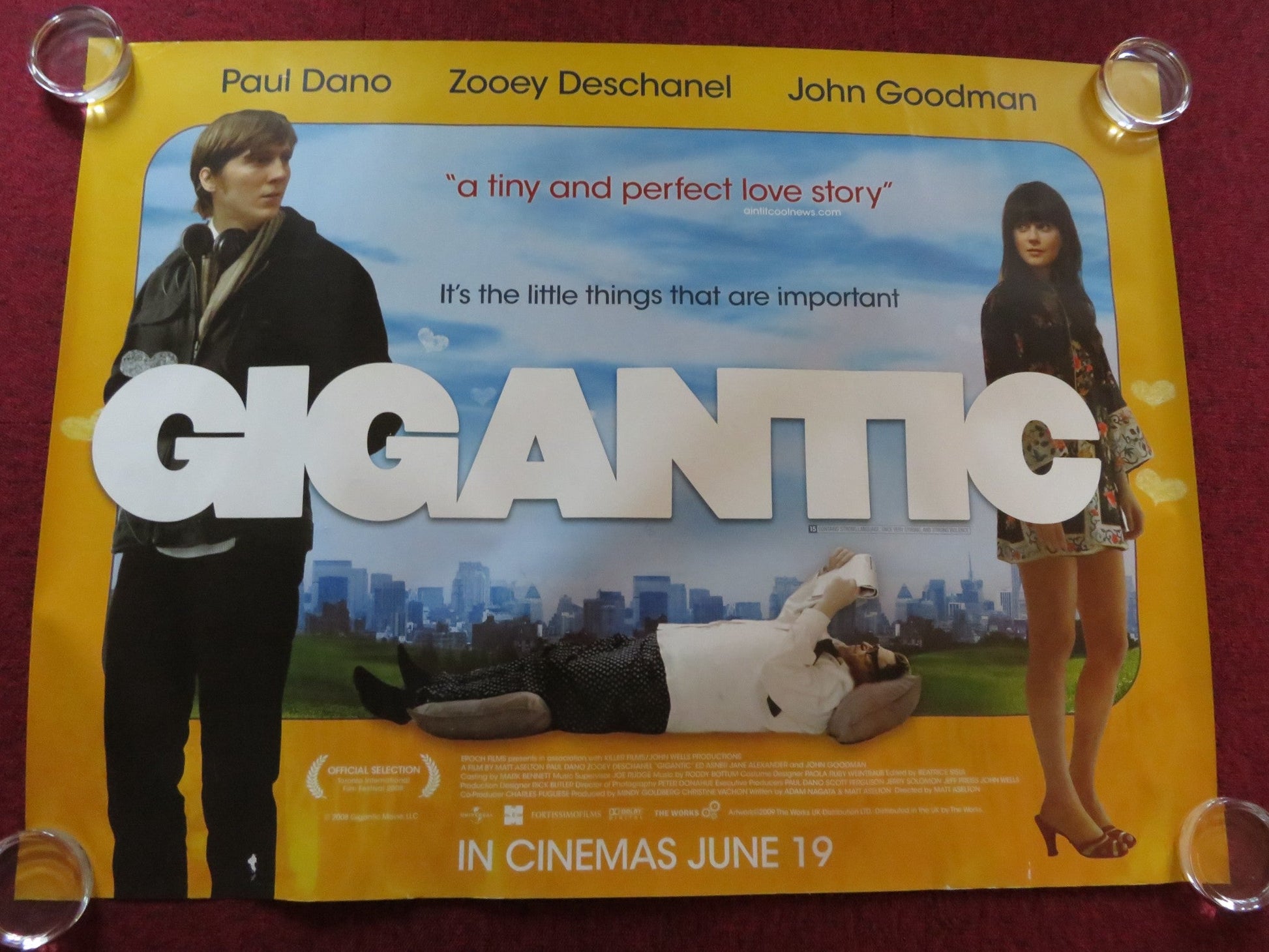GIGANTIC UK QUAD (30"x 40") ROLLED POSTER PAUL DANO ZOOEY DESCHANEL 2008 Rendezvous Cinema Movie posters