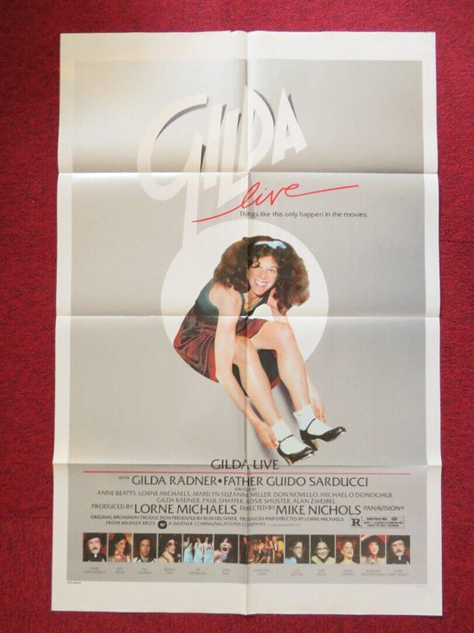 GILDA LIVE FOLDED US ONE SHEET POSTER GILDA RADNER DON NOVELLO 1980 - Rendezvous Cinema