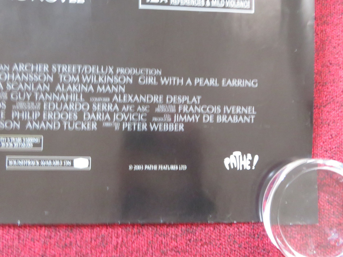 GIRL WITH A PEARL EARRING UK QUAD (30"x 40") ROLLED POSTER JOHANSSEN FIRTH 2003 Rendezvous Cinema Movie posters