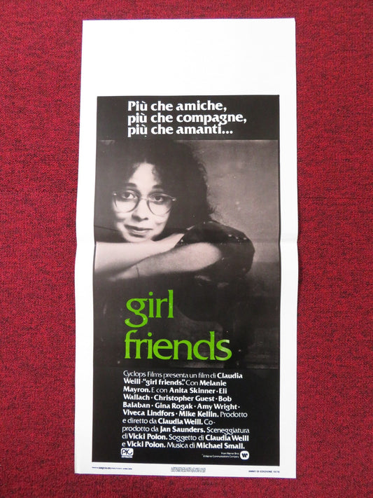 GIRLFRIENDS ITALIAN LOCANDINA POSTER MELANIE MAYRON ANITA SKINNER 1978 Rendezvous Cinema Movie posters