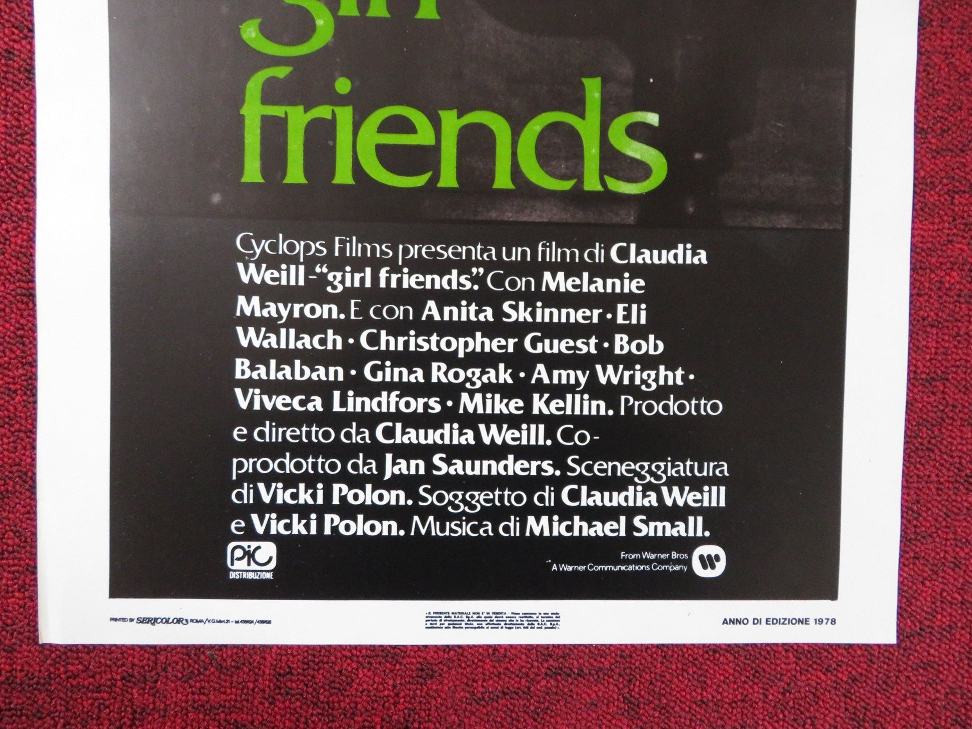 GIRLFRIENDS ITALIAN LOCANDINA POSTER MELANIE MAYRON ANITA SKINNER 1978 Rendezvous Cinema Movie posters