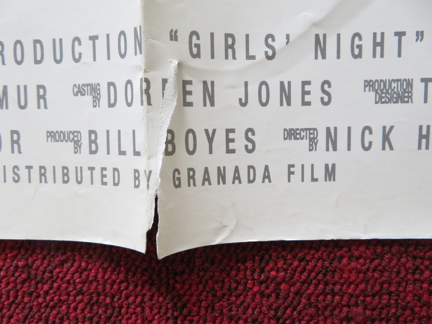 GIRLS' NIGHT UK QUAD (30"x 40") ROLLED POSTER JULIE WALTERS BRENDA BLETHYN 1998 Rendezvous Cinema Movie posters