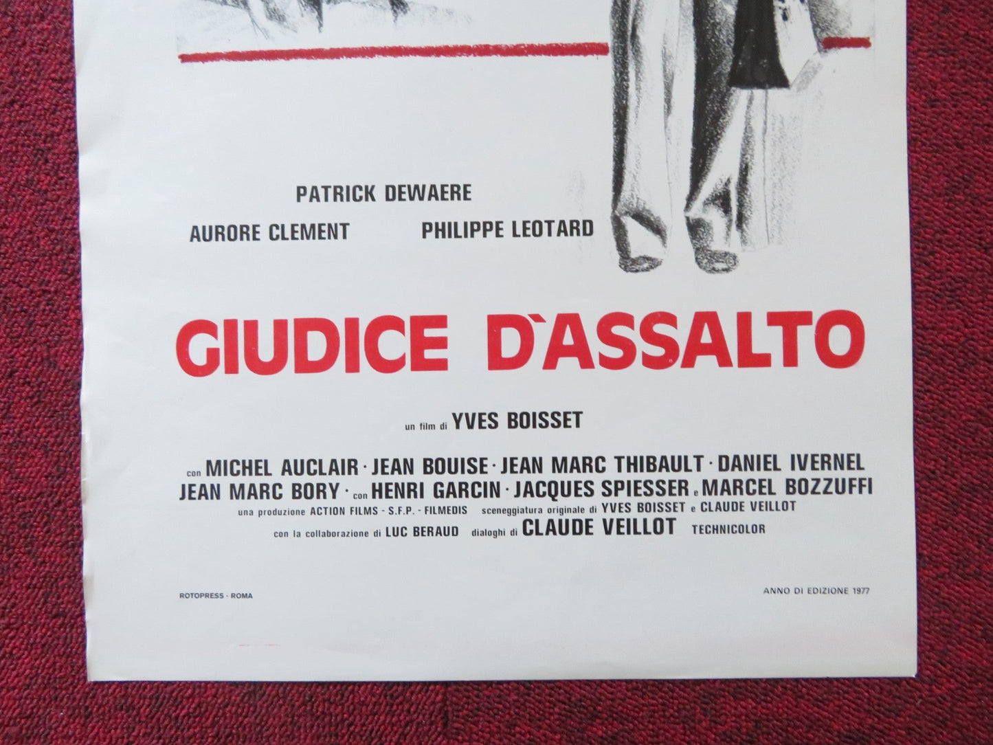 GIUDICE D'ASSALTO ITALIAN LOCANDINA POSTER PATRICK DEWAERE AURORE CLEMENT 1977 Rendezvous Cinema Movie posters