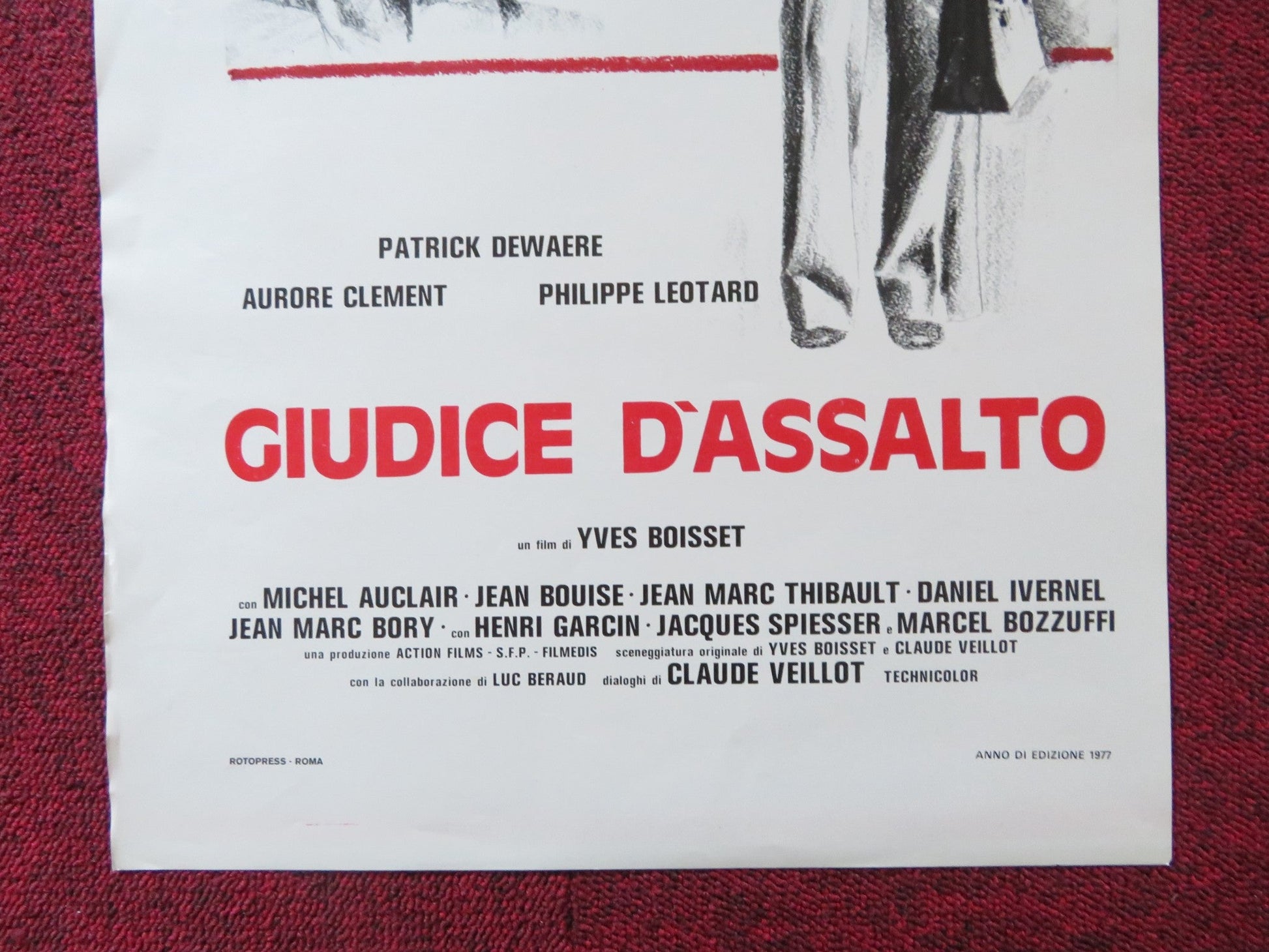 GIUDICE D'ASSALTO ITALIAN LOCANDINA POSTER PATRICK DEWAERE AURORE CLEMENT 1977 Rendezvous Cinema Movie posters
