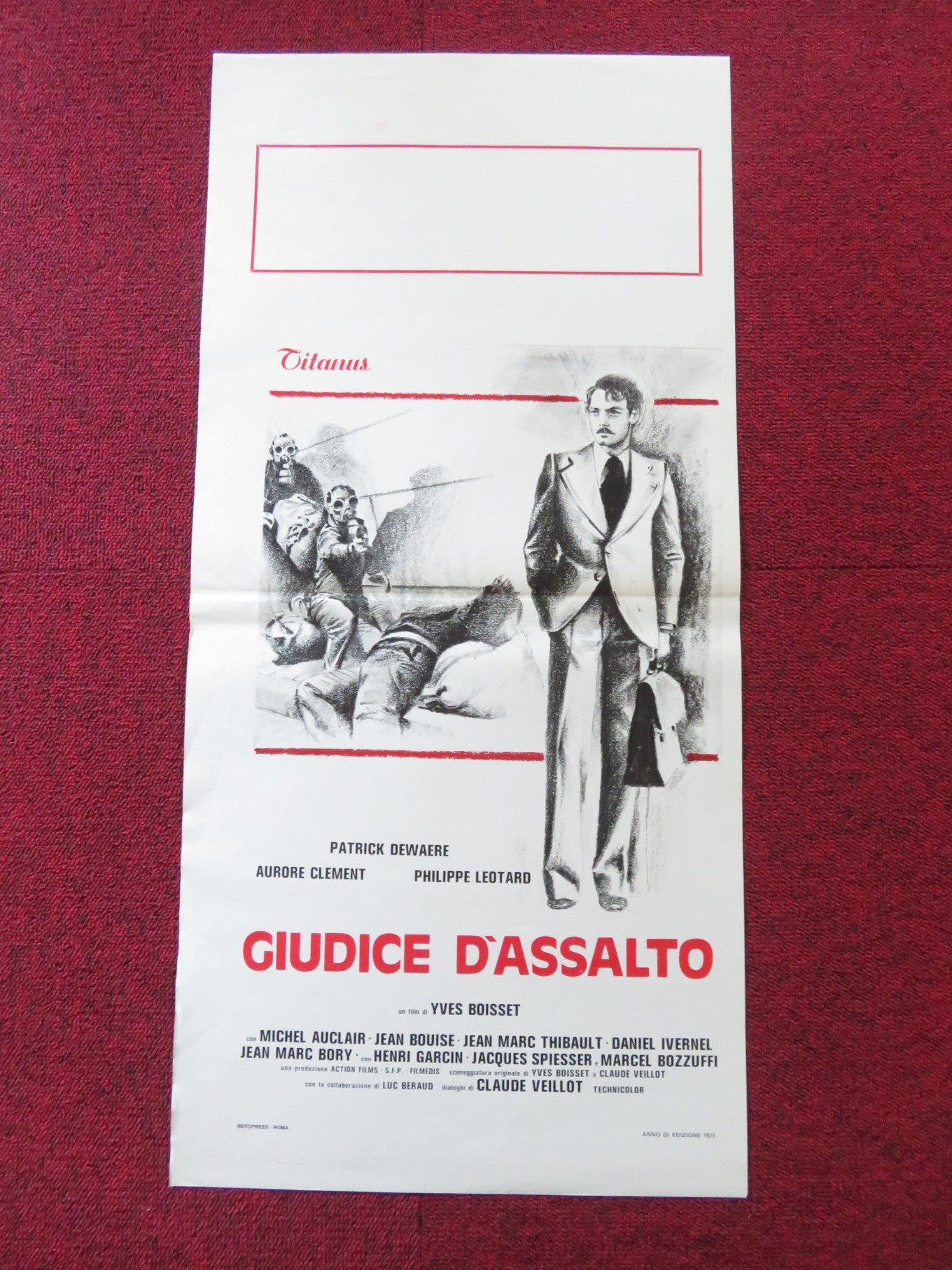 GIUDICE D'ASSALTO ITALIAN LOCANDINA POSTER PATRICK DEWAERE AURORE CLEMENT 1977 Rendezvous Cinema Movie posters
