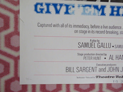 GIVE 'EM HELL, HARRY FOLDED US ONE SHEET POSTER JAMES WHITMORE 1975 - Rendezvous Cinema