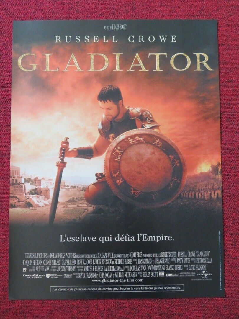 GLADIATOR FRENCH (16"x 21") POSTER RIDLEY SCOTT RUSSELL CROWE 2000 Movie posters