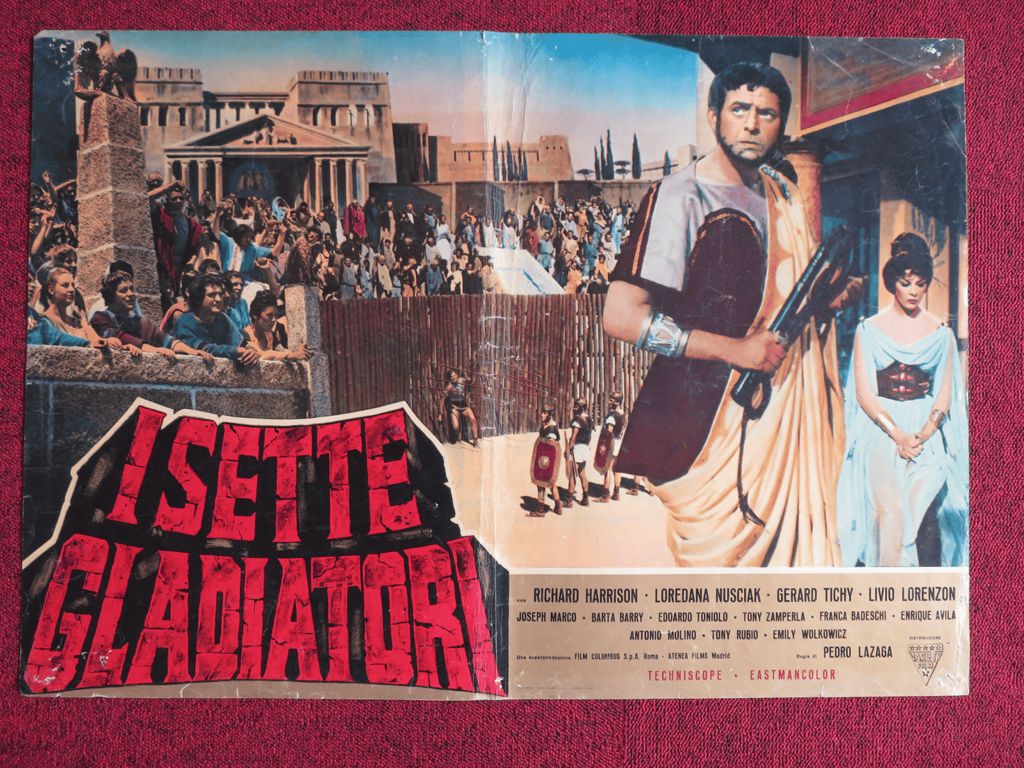 GLADIATORS 7 ITALIAN FOTOBUSTA POSTER RICHARD HARRISON LOREDANA NUSCIAK 1962 Rendezvous Cinema Movie posters