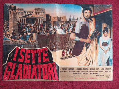 GLADIATORS 7 ITALIAN FOTOBUSTA POSTER RICHARD HARRISON LOREDANA NUSCIAK 1962 Rendezvous Cinema Movie posters