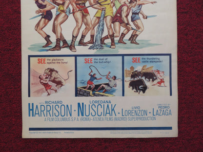GLADIATORS 7 US INSERT (14"x 36") POSTER RICHARD HARRISON 1963 Rendezvous Cinema Movie posters