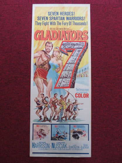 GLADIATORS 7 US INSERT (14"x 36") POSTER RICHARD HARRISON 1963 Rendezvous Cinema Movie posters