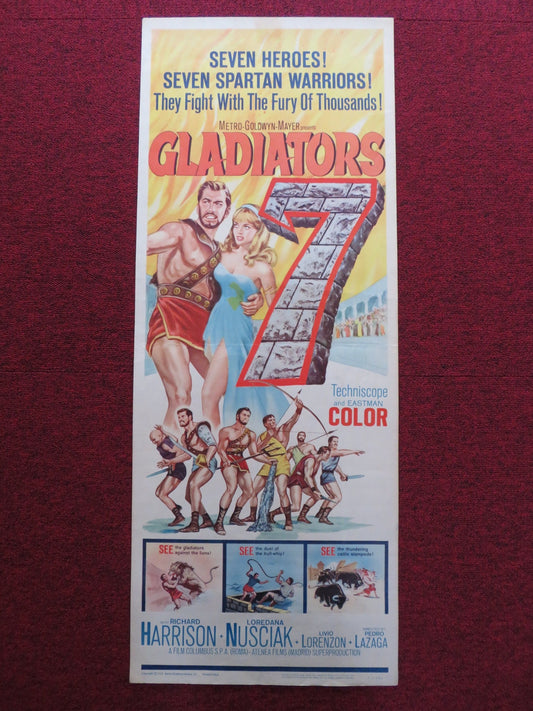 GLADIATORS 7 US INSERT (14"x 36") POSTER RICHARD HARRISON 1963 Rendezvous Cinema Movie posters