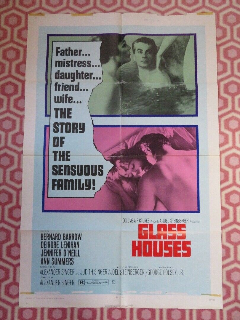GLASS HOUSES FOLDED US ONE SHEET POSTER BERNARD BARROW DIEDRE LENIHAN 1971 Movie posters