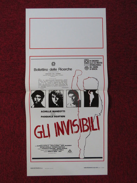 GLI INVISIBILI ITALIAN LOCANDINA POSTER ALFREDO ROTELLA GIULIA FOSSA 1988 Rendezvous Cinema Movie posters