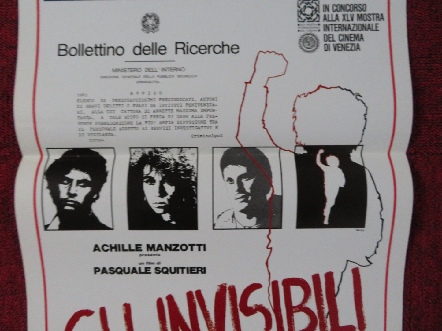 GLI INVISIBILI ITALIAN LOCANDINA POSTER ALFREDO ROTELLA GIULIA FOSSA 1988 Rendezvous Cinema Movie posters