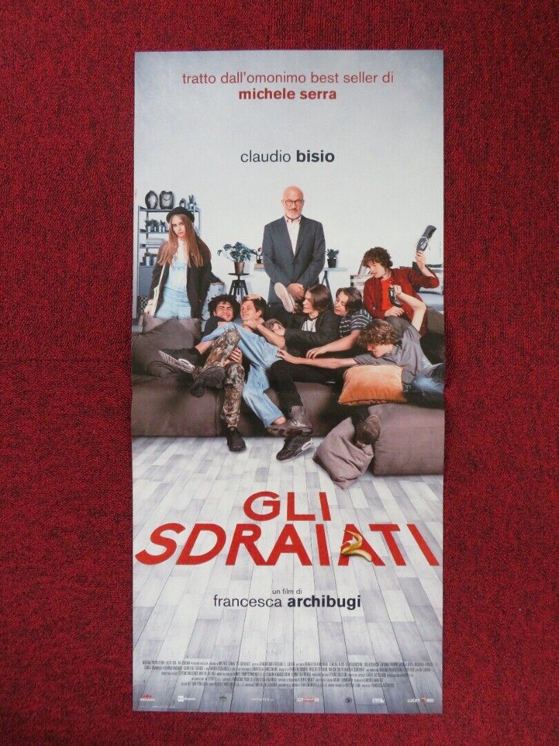 GLI SDRAIATI ITALIAN LOCANDINA (26.5"x12.5") POSTER CLAUDIO BISIO 2017 Movie posters