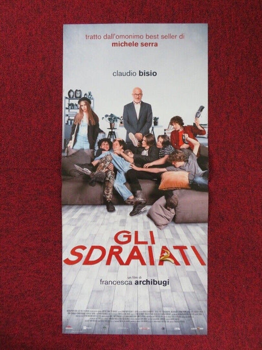 GLI SDRAIATI ITALIAN LOCANDINA (26.5"x12.5") POSTER CLAUDIO BISIO 2017 Movie posters