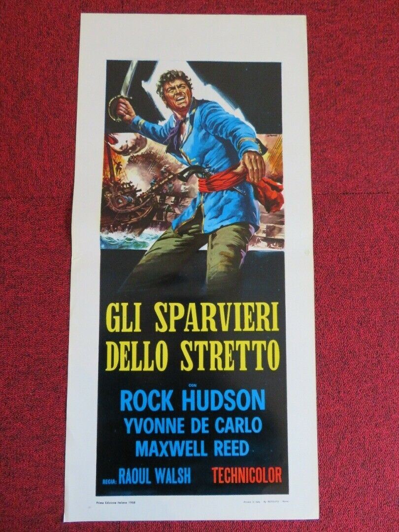 GLI SPARVIERI DELLO STRETTO ITALIAN LOCANDINA (27.5"x13") POSTER R HUDSON 1968 Movie posters