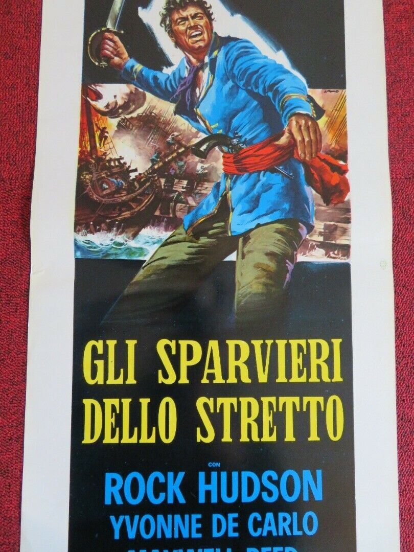 GLI SPARVIERI DELLO STRETTO ITALIAN LOCANDINA (27.5"x13") POSTER R HUDSON 1968 Movie posters