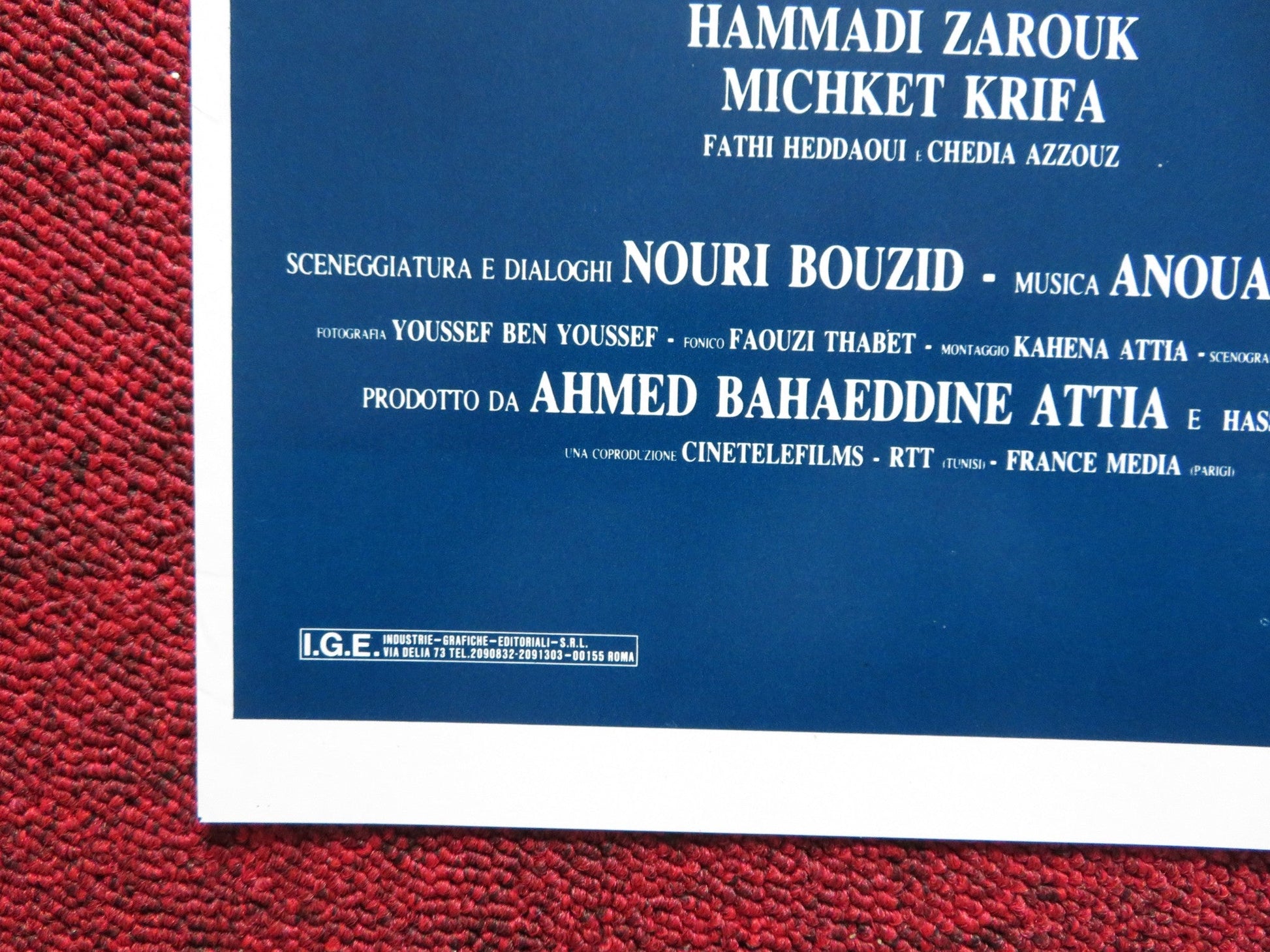 GLI ZOCCOLI D'ORO - D ITALIAN FOTOBUSTA POSTER HICHEM ROSTOM HAMMADI ZAROUK 1989 Rendezvous Cinema Movie posters