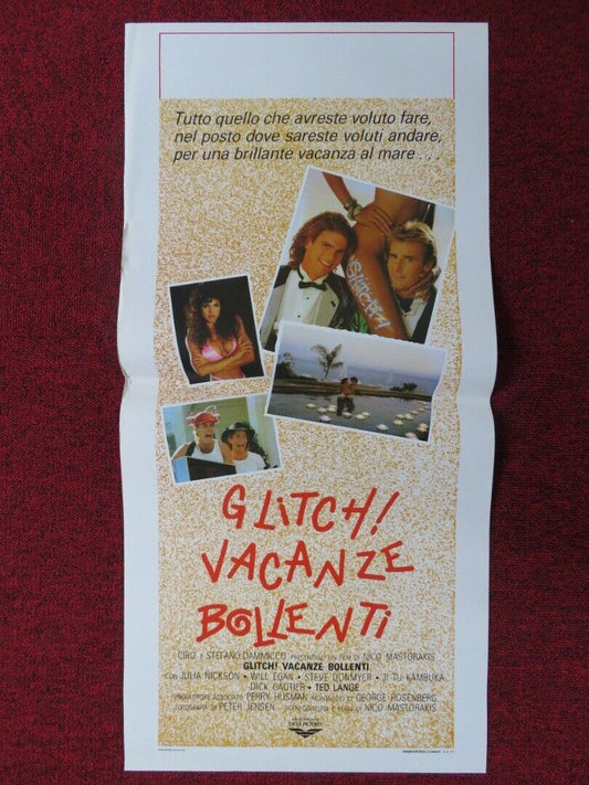 GLITCH! ITALIAN LOCANDINA (27.5"x13") POSTER WILL EGAN STEVE DONMYER 1988 Movie posters