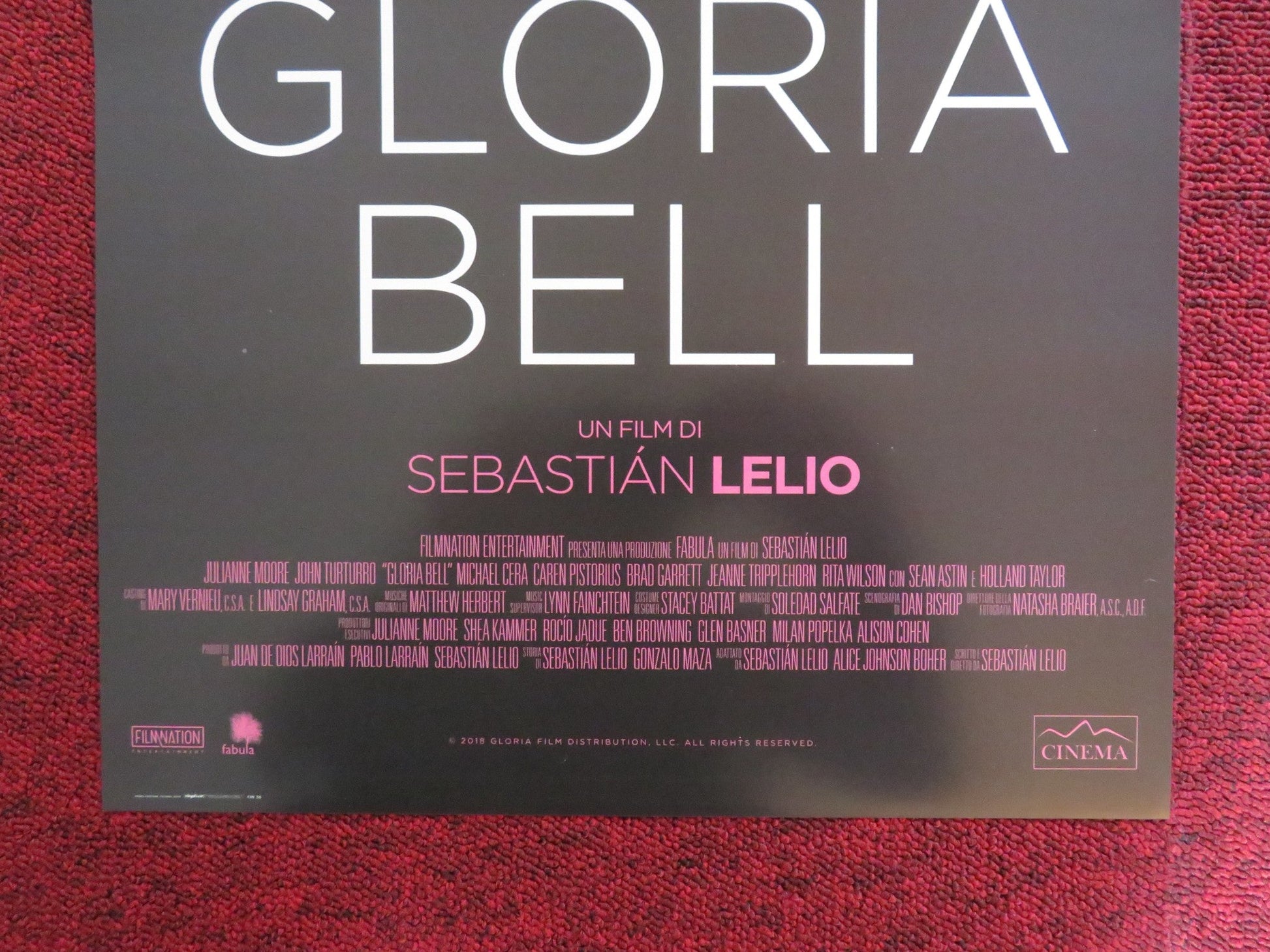 GLORIA BELL ITALIAN LOCANDINA POSTER JULIANNE MOORE JOHN TURTURRO 2018 Rendezvous Cinema Movie posters