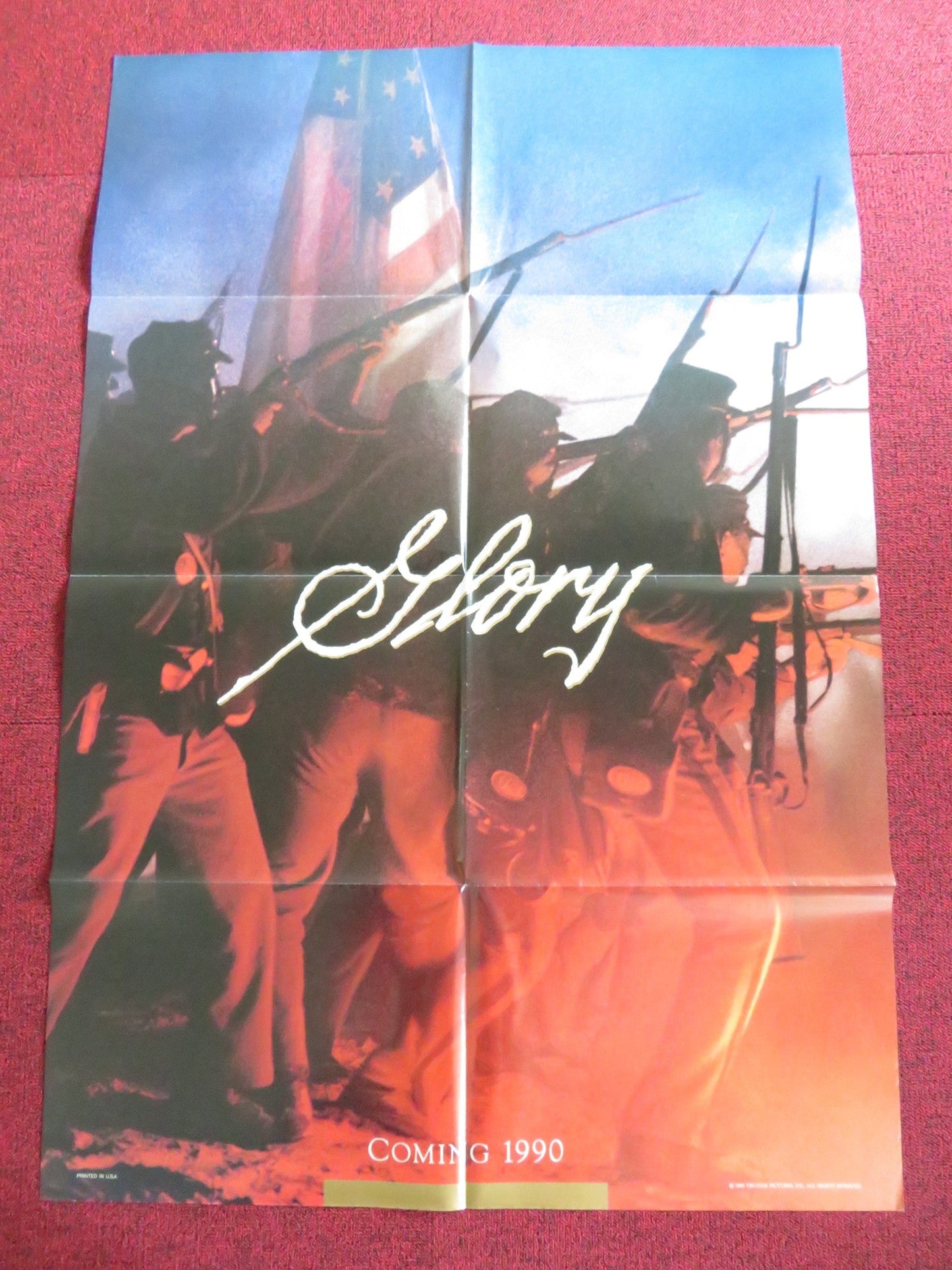 GLORY - B FOLDED US ONE SHEET POSTER MATTHEW BRODERICK DENZEL WASHINGTON 1989 Rendezvous Cinema Movie posters