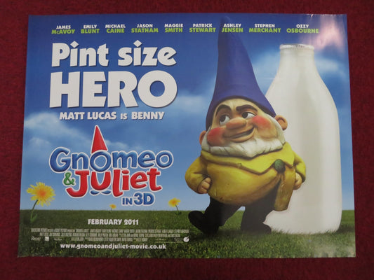 GNOMEO AND JULIET UK QUAD (30"x 40") ROLLED POSTER JAMES MCAVOY EMILY BLUNT 2011 Rendezvous Cinema Movie posters