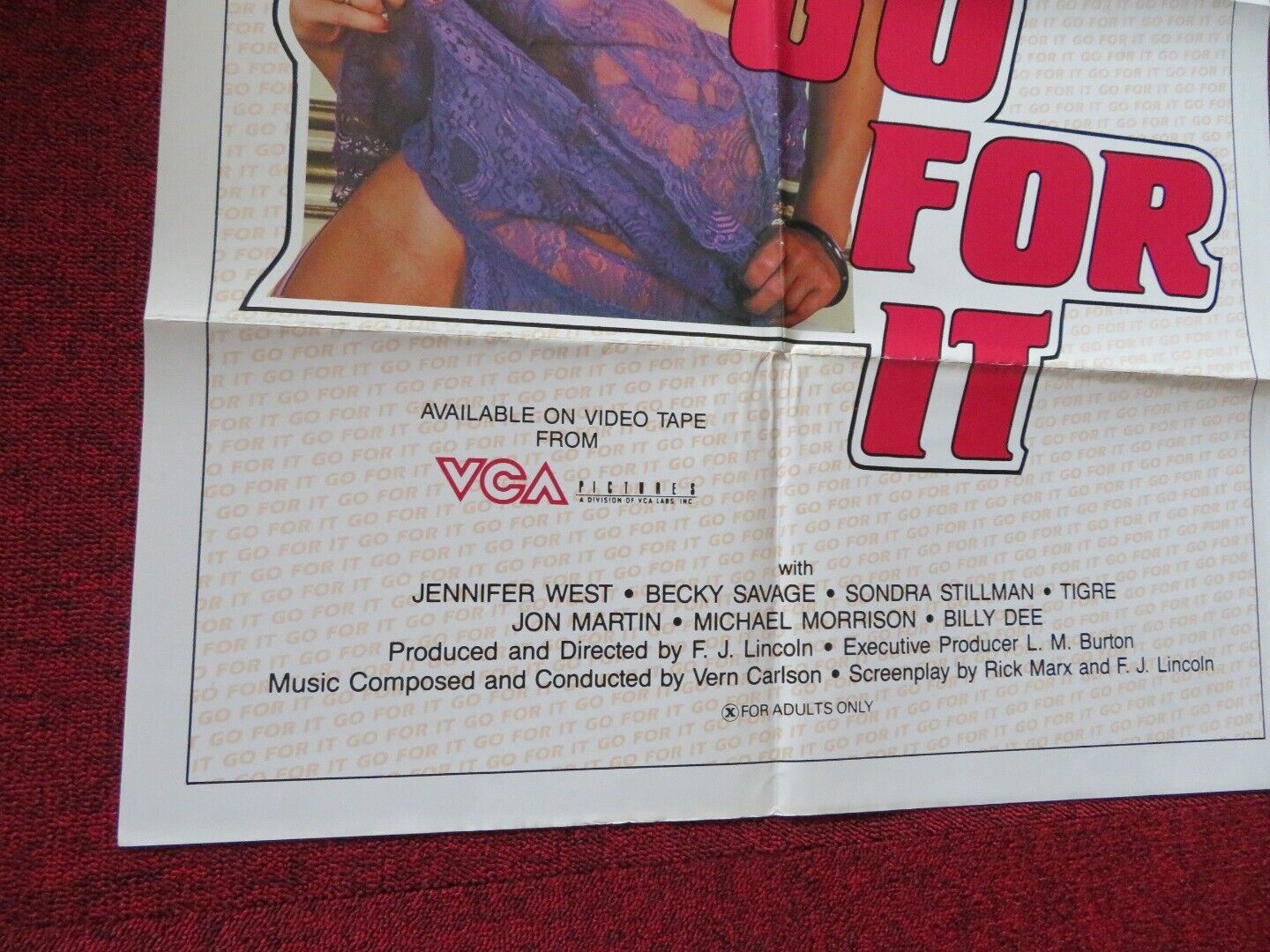 GO FOR IT ADULT FOLDED US ONE SHEET POSTER JOEY SILVERA GABRIELLA 1983 Movie posters