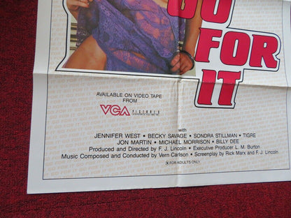 GO FOR IT ADULT FOLDED US ONE SHEET POSTER JOEY SILVERA GABRIELLA 1983 Movie posters