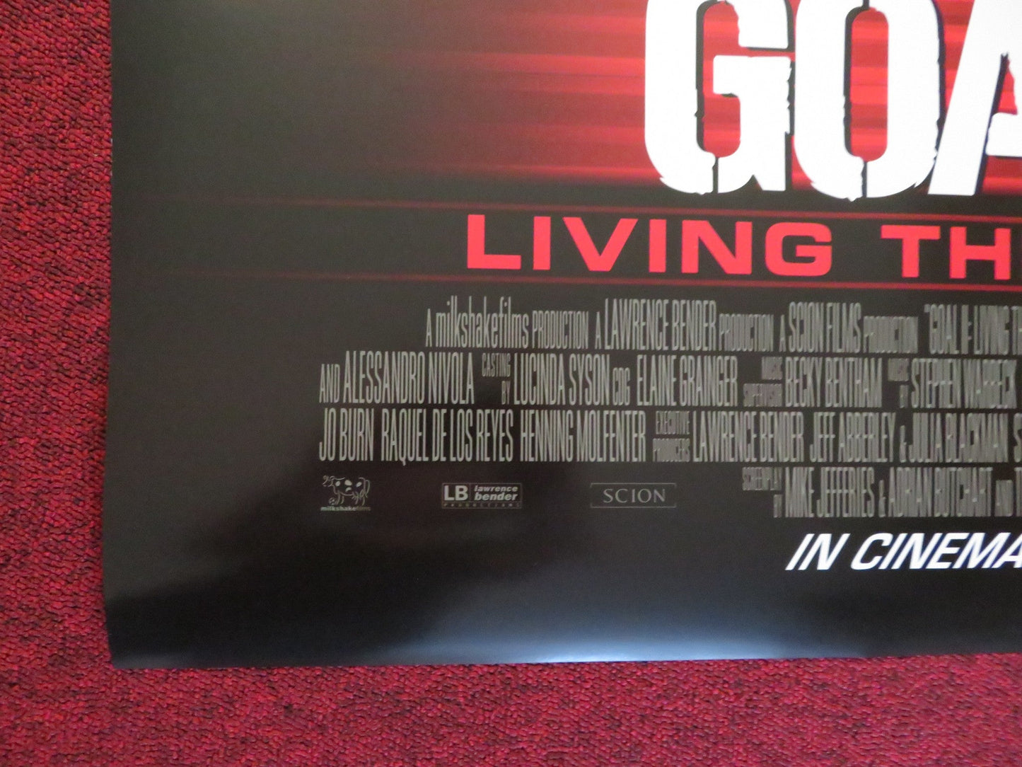 GOAL II: LIVING THE DREAM US ONE SHEET ROLLED POSTER KUNO BECKER S. DILLANE 2007 Rendezvous Cinema Movie posters