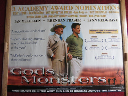 GODS AND MONSTERS UK QUAD (30"x 40") ROLLED POSTER IAN MCKELLEN B. FRASER 1998 Rendezvous Cinema Movie posters