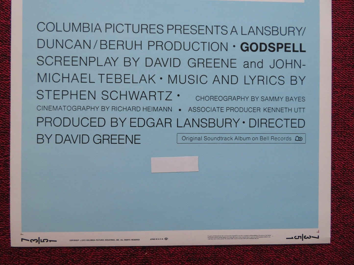 GODSPELL US INSERT (14"x 36") POSTER VICTOR GARBER KATIE HANLEY 1973 Rendezvous Cinema Movie posters
