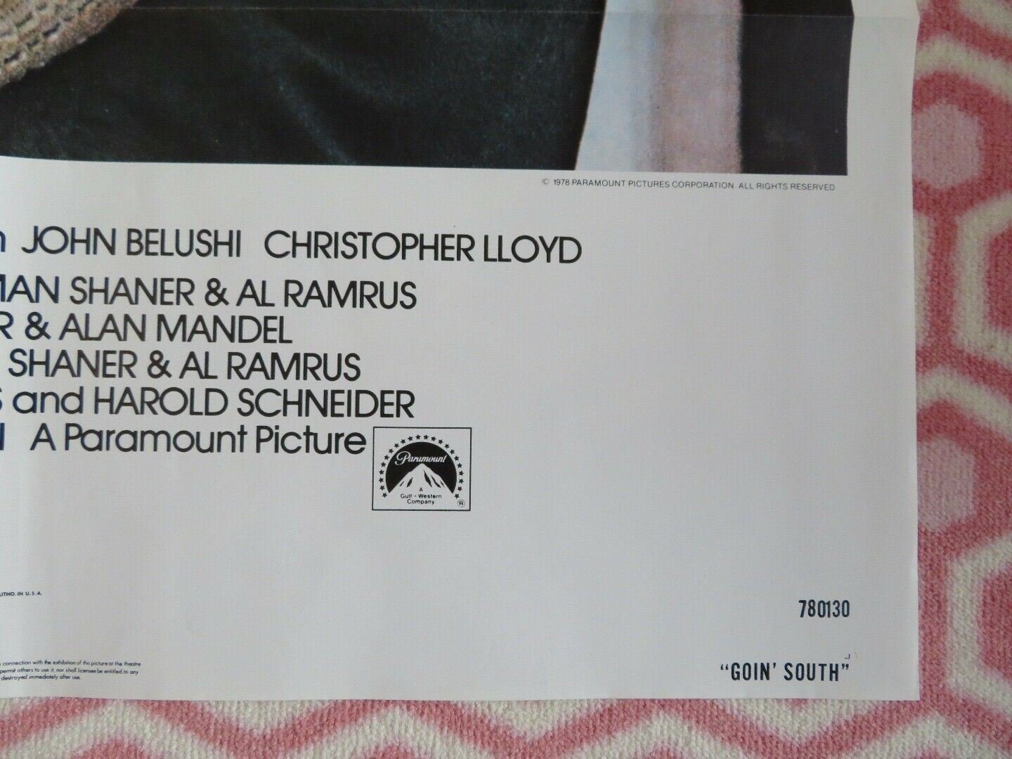 GOIN' SOUTH US ONE SHEET POSTER JACK NICHOLSON JOHN BELSHI 1978 - Rendezvous Cinema