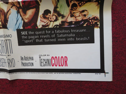 GOLD FOR THE CAESARS FOLDED US ONE SHEET POSTER JEFFREY HUNTER M. DEMONGEOT 1964 Rendezvous Cinema Movie posters