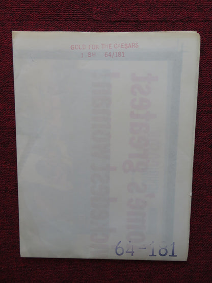GOLD FOR THE CAESARS FOLDED US ONE SHEET POSTER JEFFREY HUNTER M. DEMONGEOT 1964 Rendezvous Cinema Movie posters