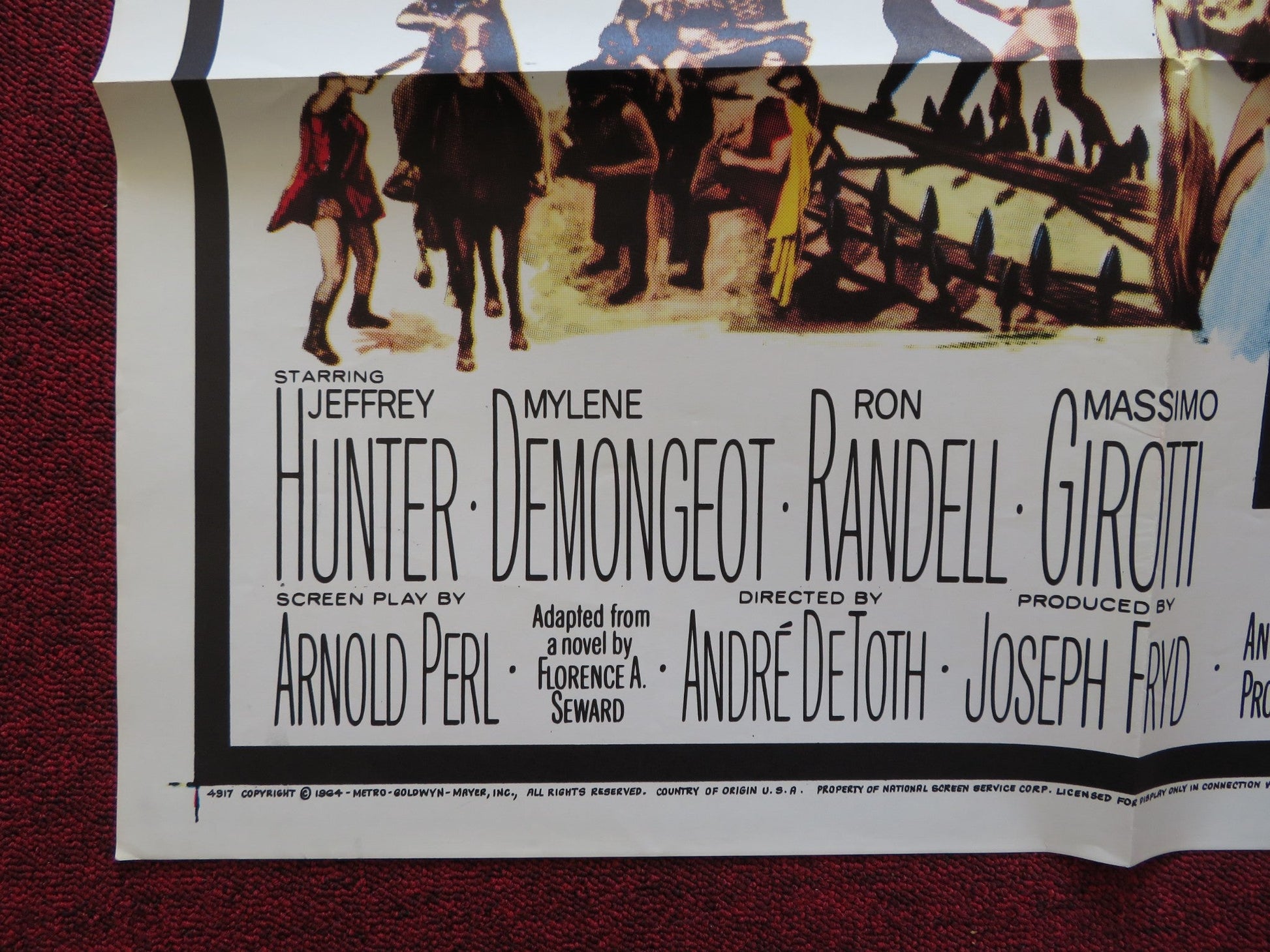 GOLD FOR THE CAESARS FOLDED US ONE SHEET POSTER JEFFREY HUNTER M. DEMONGEOT 1964 Rendezvous Cinema Movie posters