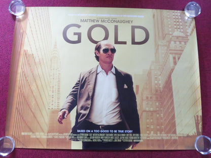 GOLD UK QUAD ROLLED POSTER MATTHEW MCCONAUGHEY EDGAR RAMIREZ 2016 Rendezvous Cinema Movie posters