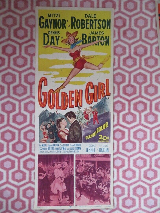 GOLDEN GIRL US INSERT (14"x 36") POSTER MITZI GAYNOR DENNIS DAY 1951 Movie posters