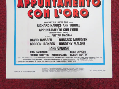 GOLDEN RENDEZVOUS ITALIAN LOCANDINA POSTER RICHARD HARRIS ANN TURKEL 1978 Rendezvous Cinema Movie posters