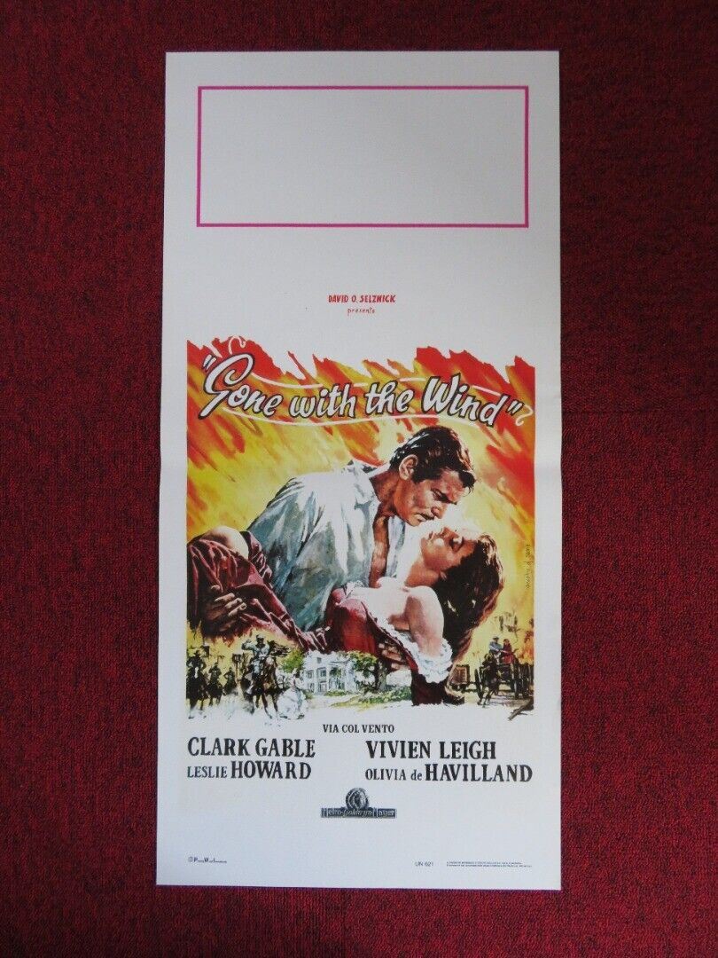 GONE WITH THE WIND ITALIAN LOCANDINA (27.5"x13") POSTER CLARK GABLE 2014 Movie posters