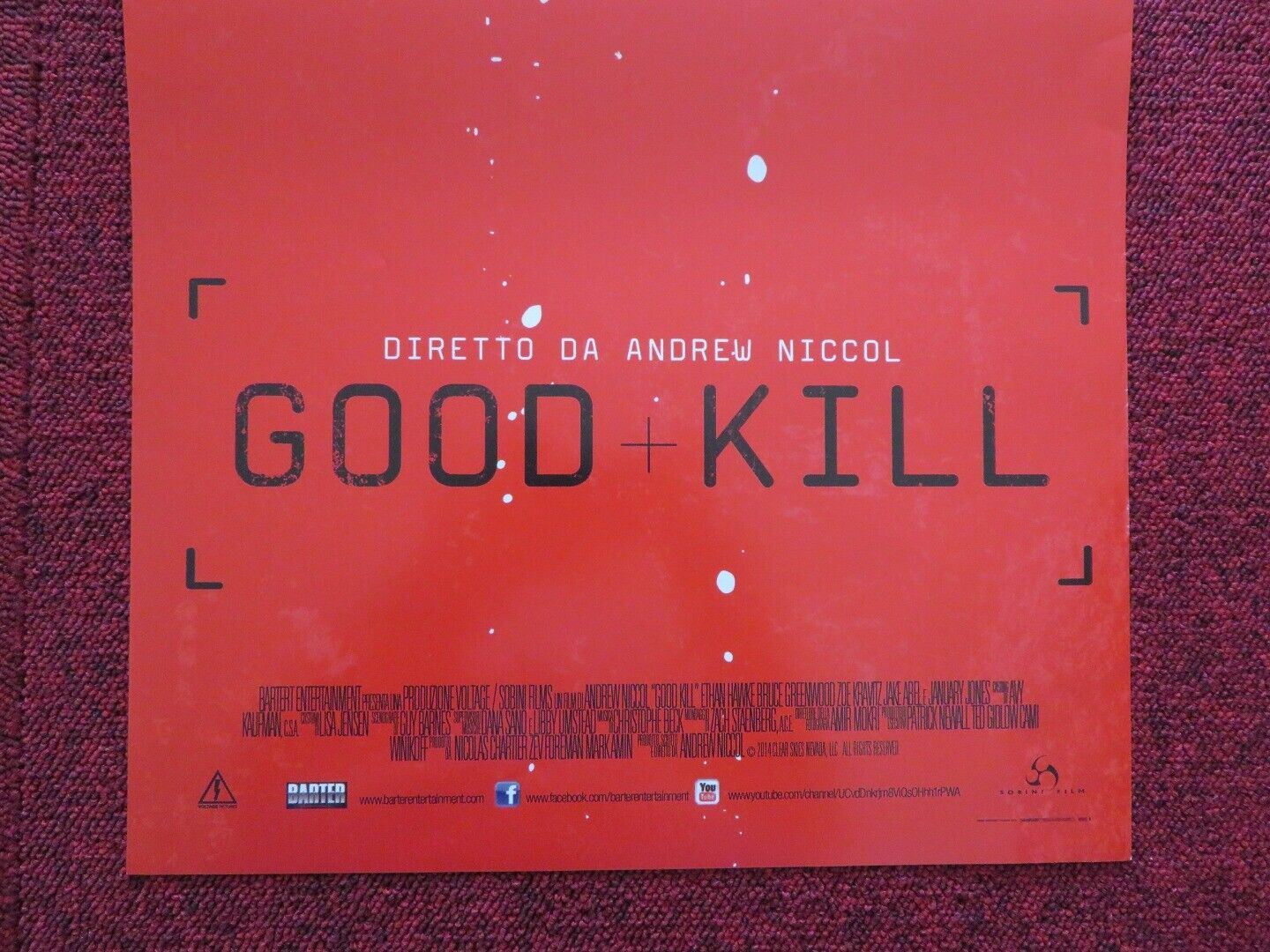 GOOD KILL ITALIAN LOCANDINA (27"x12.5") POSTER ETHAN HAWKE 2014 - Rendezvous Cinema