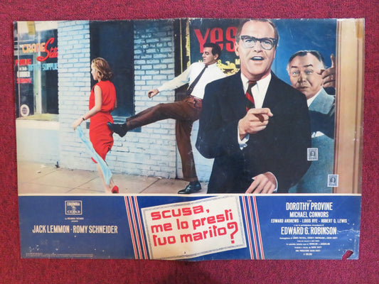 GOOD NEIGHBOR SAM - D ITALIAN FOTOBUSTA POSTER JACK LEMMON ROMY SCHNEIDER 1964 Rendezvous Cinema Movie posters