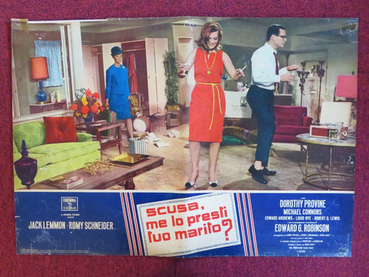 GOOD NEIGHBOR SAM - E ITALIAN FOTOBUSTA POSTER JACK LEMMON ROMY SCHNEIDER 1964 Rendezvous Cinema Movie posters