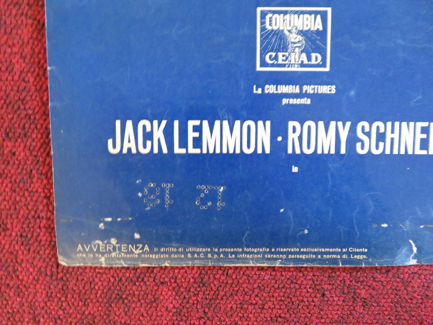 GOOD NEIGHBOR SAM - F ITALIAN FOTOBUSTA POSTER JACK LEMMON ROMY SCHNEIDER 1964 Rendezvous Cinema Movie posters