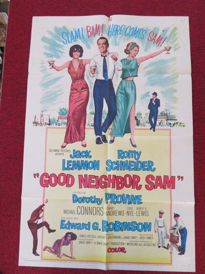 GOOD NEIGHBOR SAM FOLDED US ONE SHEET POSTER JACK LEMMON ROMY SCHNEIDER 1964 - Rendezvous Cinema