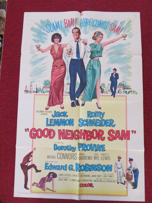 GOOD NEIGHBOR SAM FOLDED US ONE SHEET POSTER JACK LEMMON ROMY SCHNEIDER 1964 - Rendezvous Cinema
